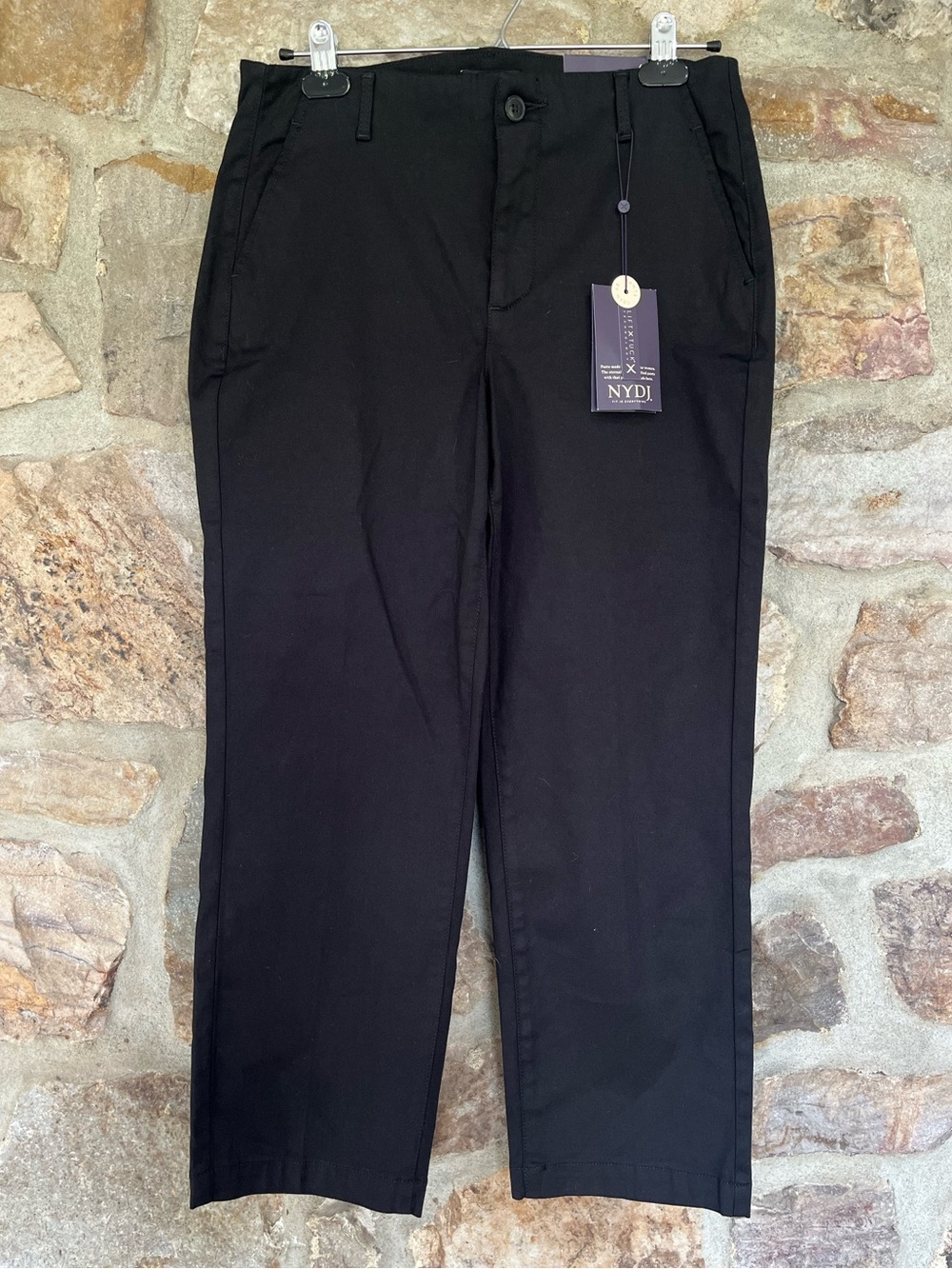 NWT NYDJ Marilyn Straight Black Pants Stretch Slimming Ankle Trousers size 6
